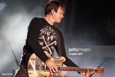 us punk rock band blink 182 bassist mark hoppus performs on the news photo getty images