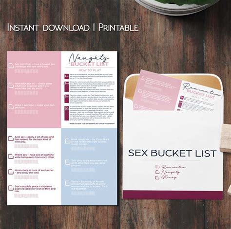 Sex Bucket List Printable Game For Lovers 30 Romantic Naughty And Kinky Ideas