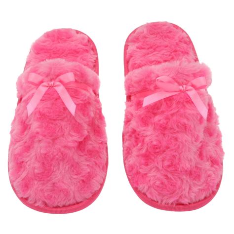 Deluxecomfort Womens Fuzzy Fleece Slip On Memory Foam House Slippers