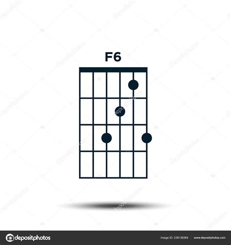 F6 Gráfico De Acordes De Guitarra Básica Plantilla De Vector De Icono