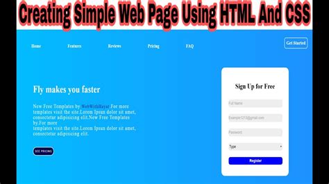 How To Create Web Page Using HTML And CSS Step By Step Website Tutorial YouTube