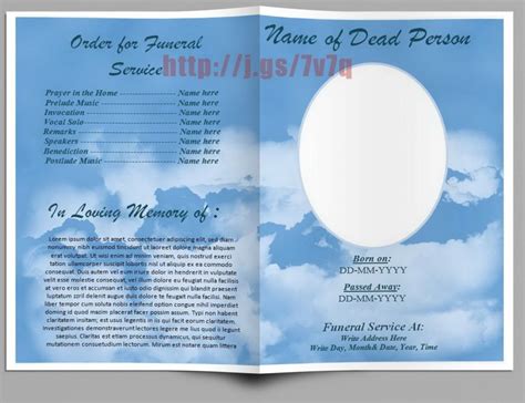 Free Editable Funeral Program Template Publisher