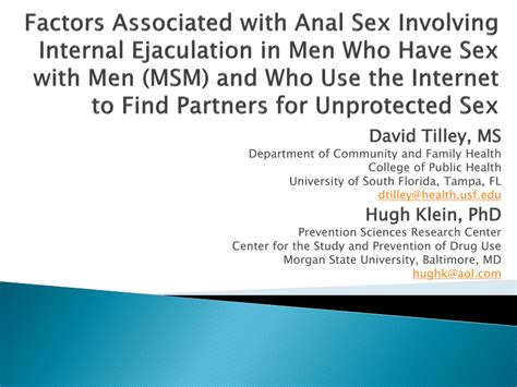 Pdf Factors Associated With Anal Sex Involving Internal Ejaculation