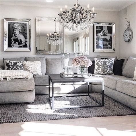 Boost your home's aesthetics with our magnificent pieces of furniture and homewares to design the perfect oasis of your dreams. Living Room decor ideas - glamorous, chic in grey and pink ...