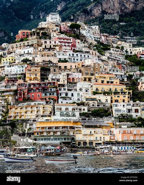Positano The Mediterranean Seaside Village Along The Amalfi Coast In