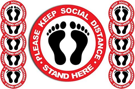 10pcsset 12 Social Distancing Floor Sticker Please Keep