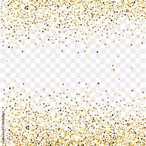 Gold Confetti On A Transparent Background Frame Of Gold Confetti Stock