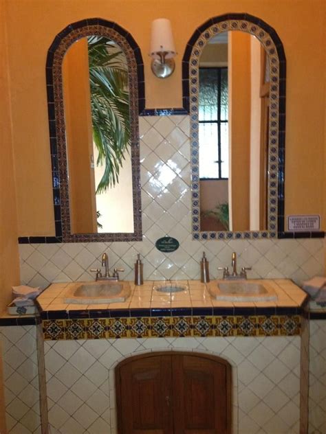 Talavera Hacienda Style Framed Bathroom Mirror Hacienda Bathroom