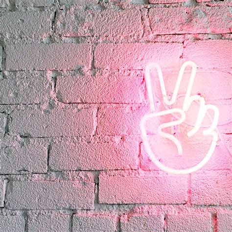 Neon Sign Peace Pink Photo Rose Pink Photo Pastel Pink Aesthetic