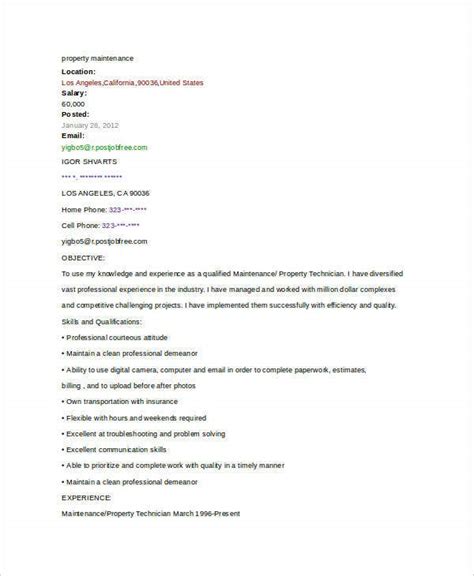 The best maintenance supervisor resume sample shows what you can write in the objectives, skills, duties and responsabilities sections of the resume. Maintenance Resume - 9+ Free Word, PDF Documents Download ...