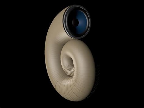 Snail Shaped Speaker 3d Design Sculpture Installation Interior
