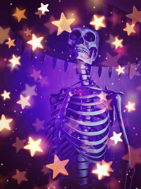 Purple Stars Skeleton Skull Hd Phone Wallpaper Peakpx