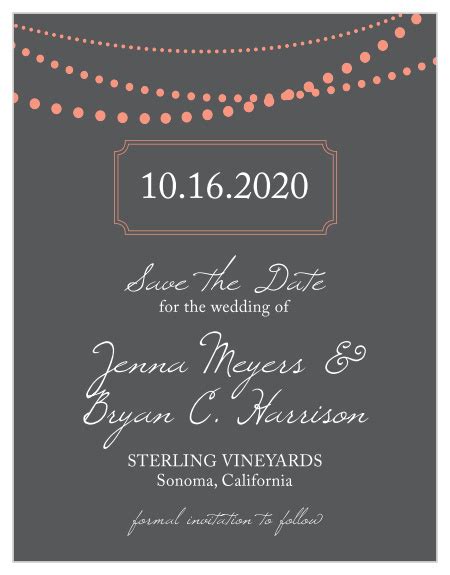 String Lights Save The Date Cards By Basic Invite