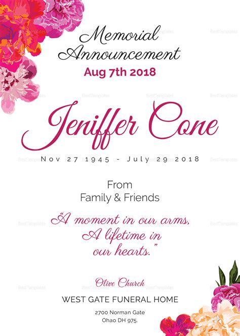 Easy to customize with hundreds of design choices. Funeral Invitation Design Template in Word, PSD, Publisher