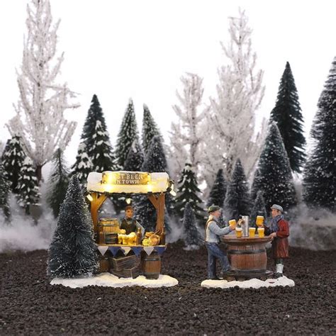 luville kerstdorp miniatuur bierkraam l12 x b8 x h10 cm