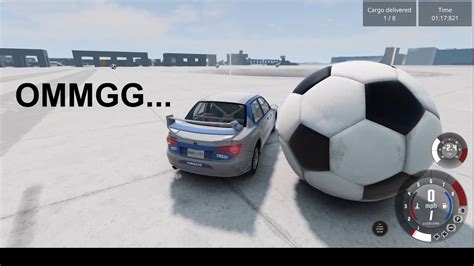 Epic Car Vs Giant Soccer Ball Match Beamng Drive Youtube