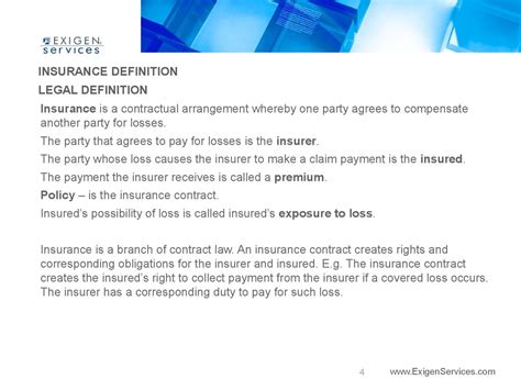 Definitions of insurer from wordnet. Introduction to insurance. ExigenServices - презентация онлайн