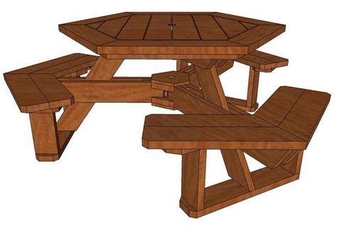 Hexagon Picnic Table How To Plan Etsy Picnic Table Plans Picnic Table Round Picnic Table