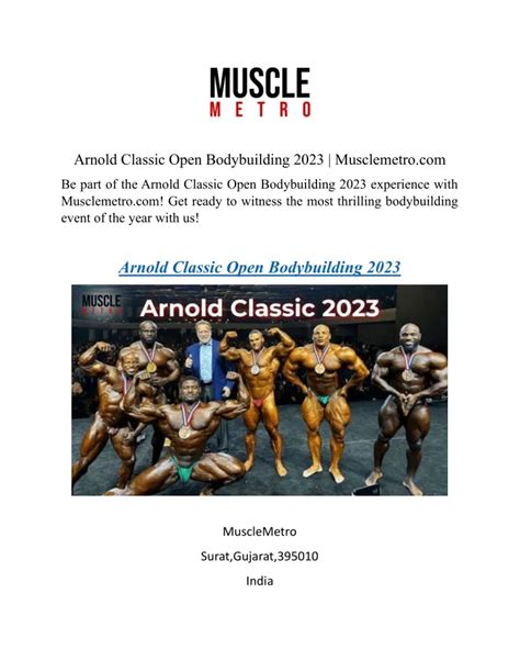 Ppt Arnold Classic Open Bodybuilding 2023 Musclemetro Powerpoint
