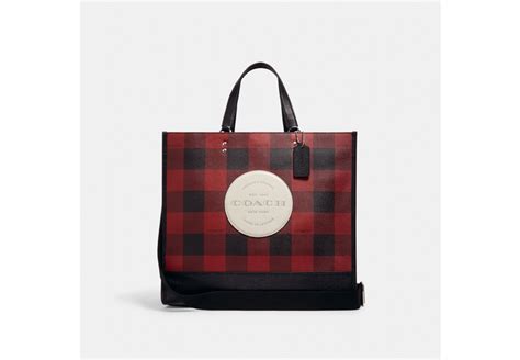 Coach® Outlet Dempsey Tote 40 With Buffalo Plaid Print And Coach Patch