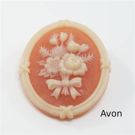 Etsy Shop Vintage Avon Floral Cameo Silhouette Brooch Pin 1982 Floral