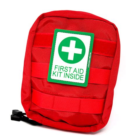 First Aid Kit Inside Green Pvc Hook And Loop Patch Stinking Patch Co