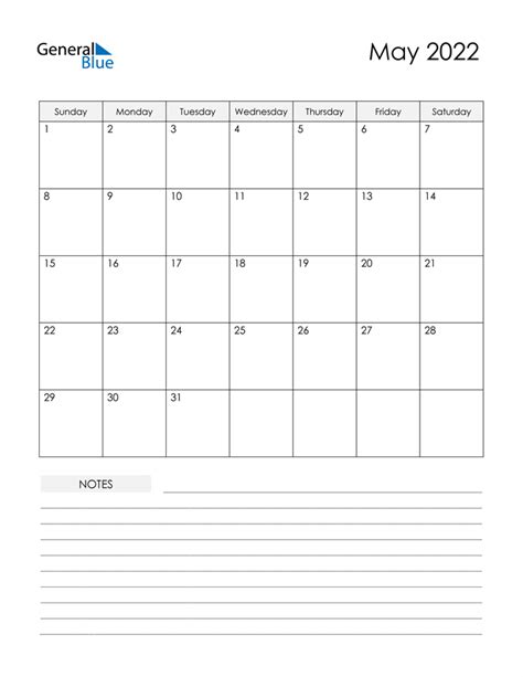 May 2022 Calendar Pdf Word Excel