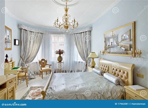 Classic Style Luxury Bedroom Interior In Blue Stock Image Image 17962081