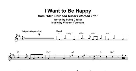 I Want To Be Happy Alto Sax Transcription Print Sheet Music Now