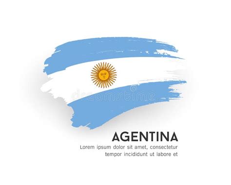 Flag Of Argentina Vector Brush Stroke Design Isolated On White