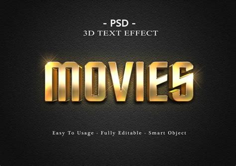 Premium Psd 3d Movies Text Effect Template