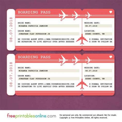 Free Printable Boarding Pass Save The Date Template Bilhetes De Avião