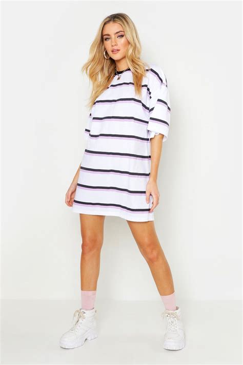 Oversized Stripe T Shirt Dress Striped T Shirt Dress Shirt Dress T