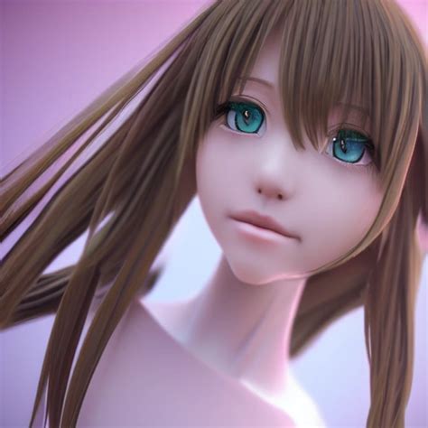 3d Render Anime Girl Beautiful Anime Girl Arthub Ai