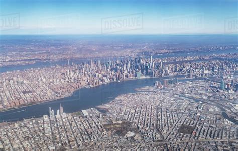 Aerial View Of Manhattan New York Usa Stock Photo Dissolve