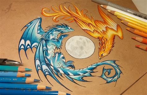 Beautiful Dragon Artwork Drawn Only With Colored Pencils