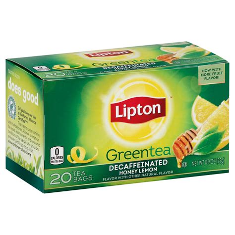 Lipton Green Tea Bags Decaffeinated Honey Lemon Shop Tea At H E B