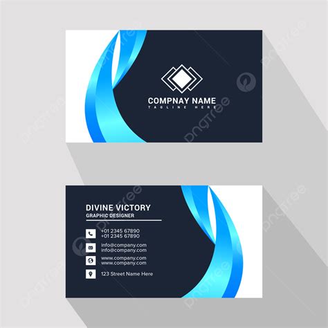Blue Abstract Business Card Design Template Download On Pngtree