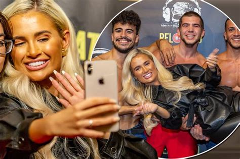love island s molly mae hague dons leather suit as she poses with gang of shirtless men irish