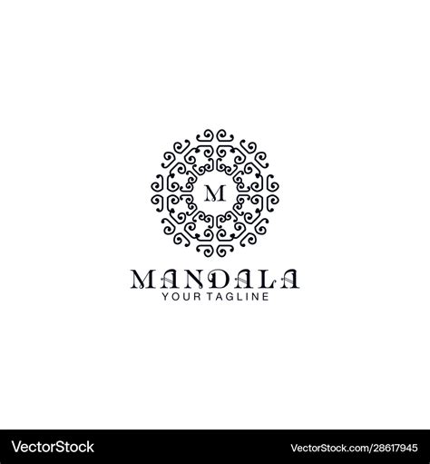 Mandala Logo Design Template Idea With Initial Vector Image