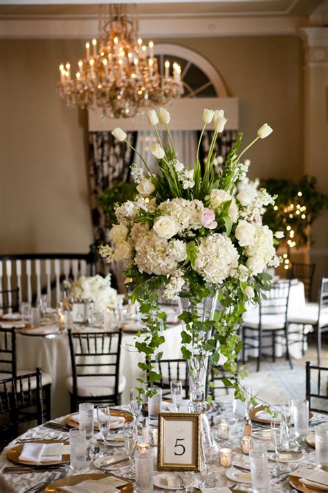 Tall White Wedding Centerpiece 2 Elizabeth Anne Designs The Wedding Blog