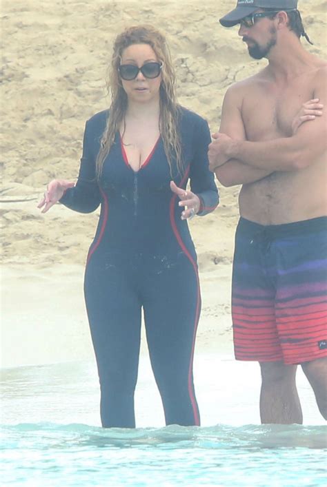 Mariah Carey In Wetsuit In The Caribbean Gotceleb