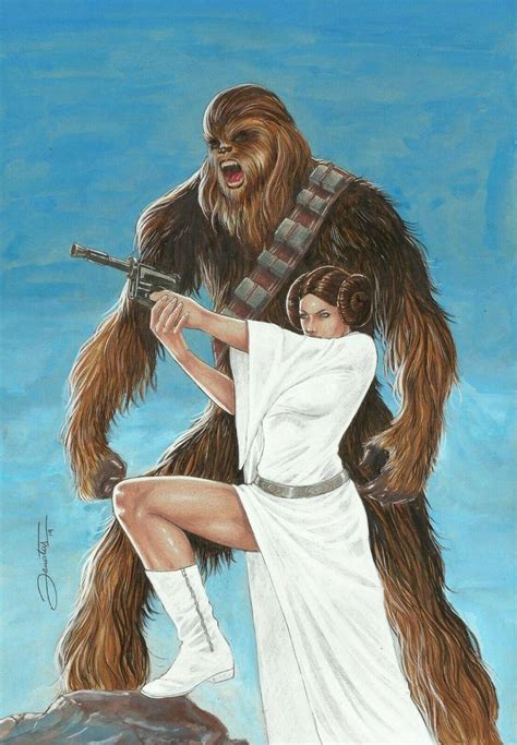Princess Leia And Chewbacca By Jonatas Star Wars Art Sci Fi Art Leia