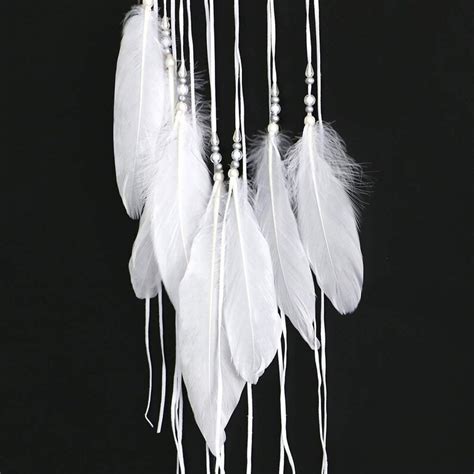New Moon Dream Catcher White Feather Wall Hanging Etsy