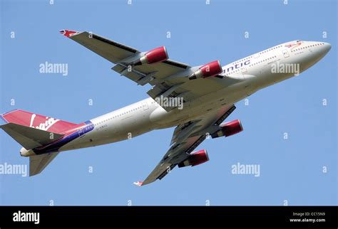 Virgin Atlantic Airways Boeing 747 400 G Vbig Tinker Belle Stock