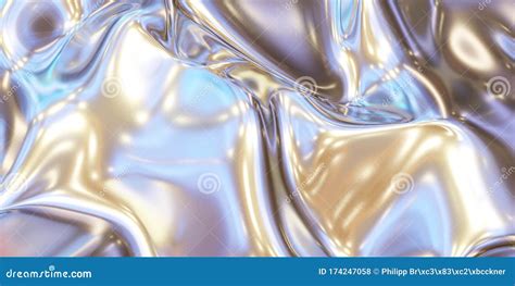 Glossy Silver Metal Fluid Glossy Chrome Mirror Water Effect Background