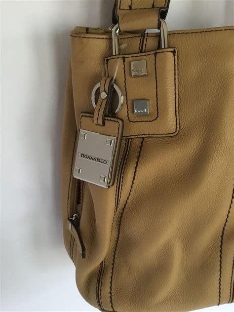 Tignanello Handbag Women Medium Caramel Hobo Leather Purse Shoulder Bag