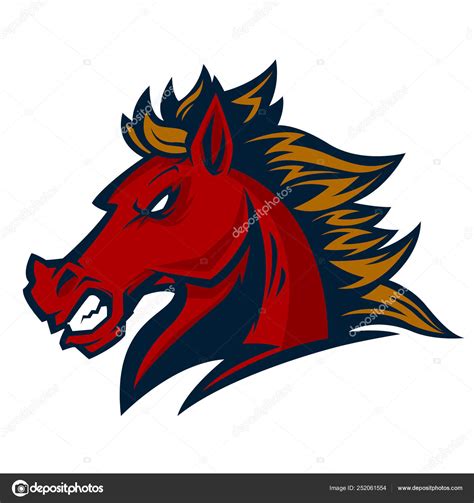 Angry Horse Head Mascot Esports Logo Illustration Stock Vector Image By