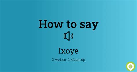 How To Pronounce Ixoye In Greek