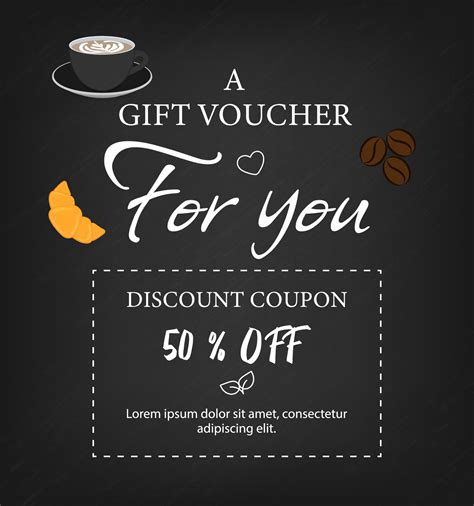 Stylish Coffee Discount Coupon Poster With Cut Out Part With Coffee Cup